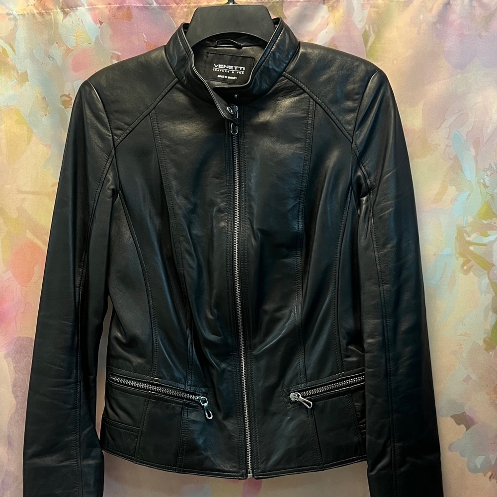 Ventti Women's Black Leather Jacket